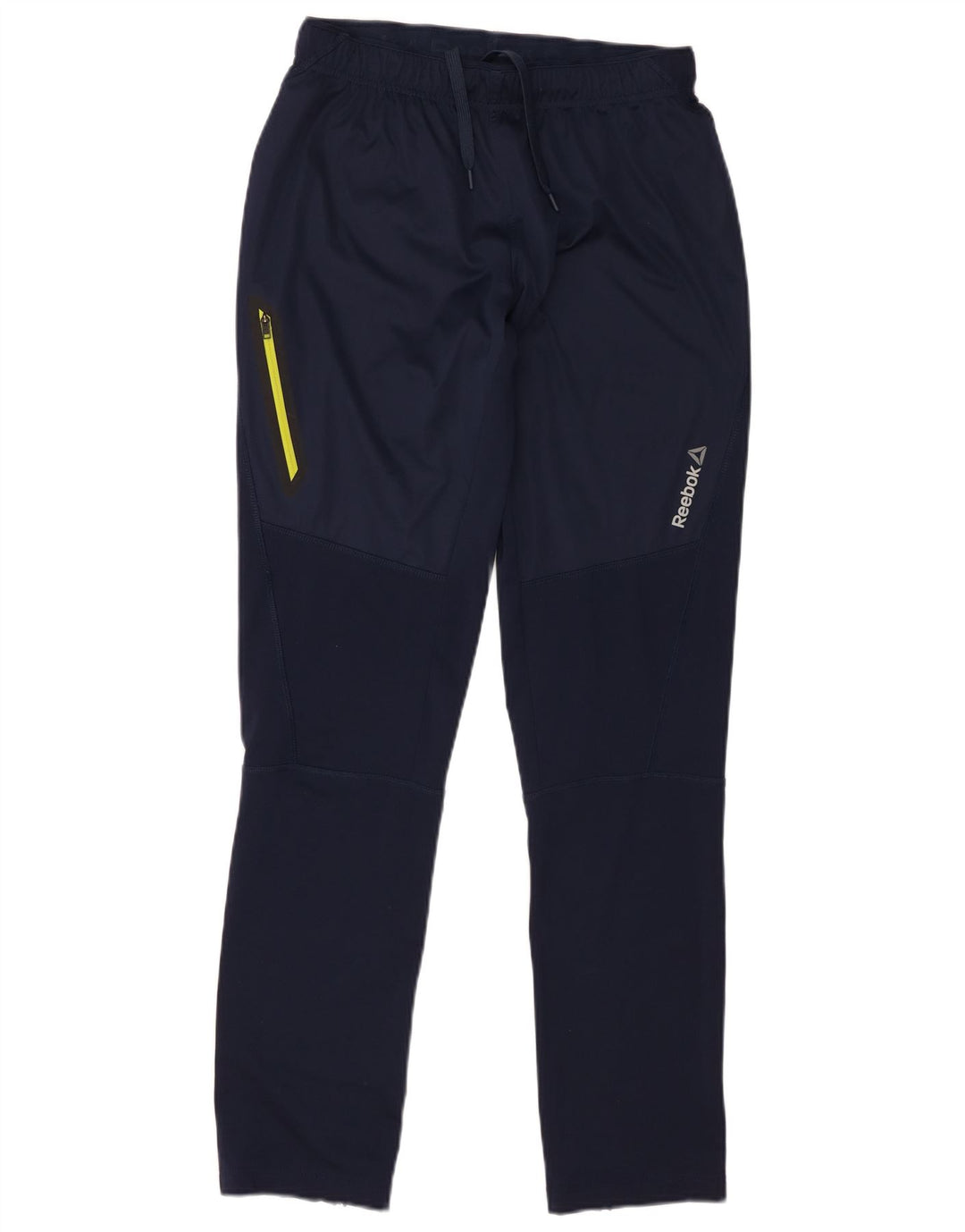 Calça de treino masculina Reebok pequena azul marinho poliéster