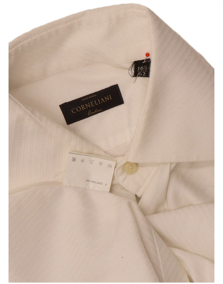 Camisa masculina Corneliani tamanho 42 16 1/2 grande algodão branco