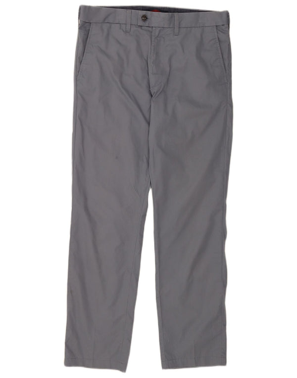 Marks & Spencer Mens Straight Chino Trousers W32 L31 Blue Cotton