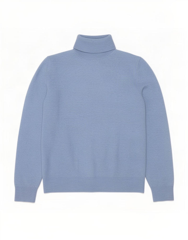 Suéter feminino Marks & Spencer com gola redonda Reino Unido 16 grande azul poliéster