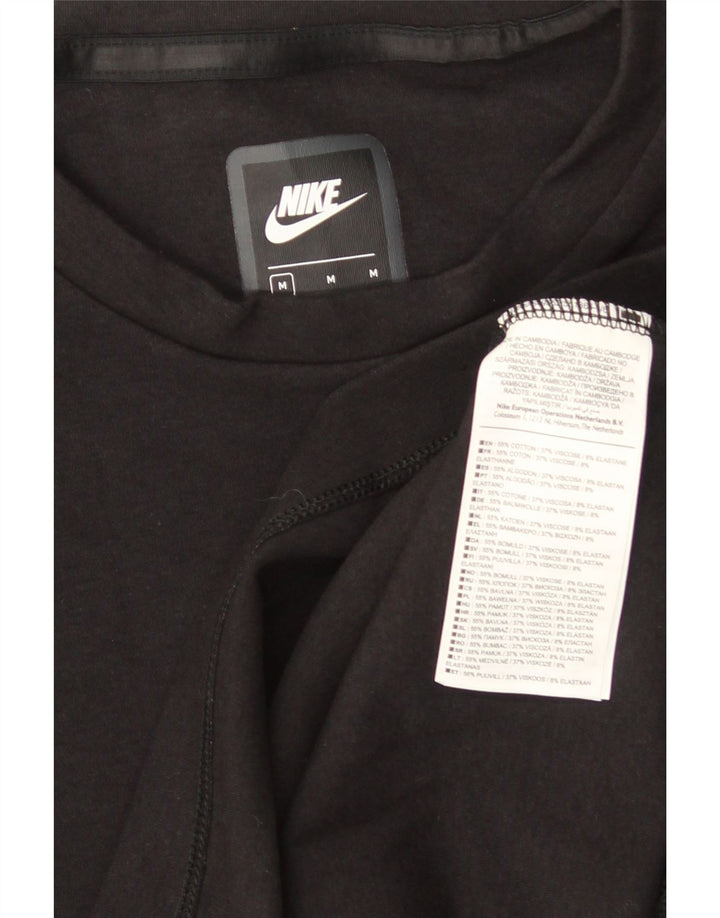 NIKE Masculino Top Manga Longa Médio Algodão Preto