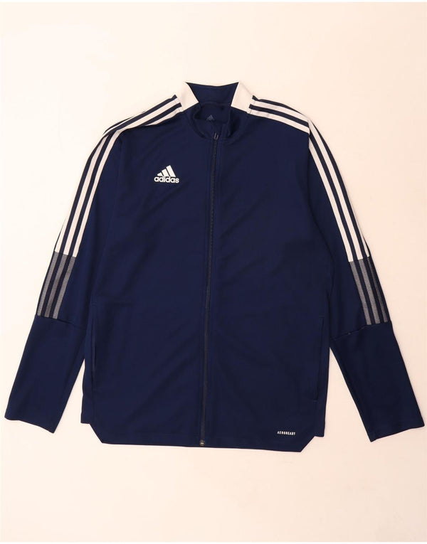 Adidas Mens Aeroready Tracksuit Top Jacket Grande Azul Marinho Colourblock