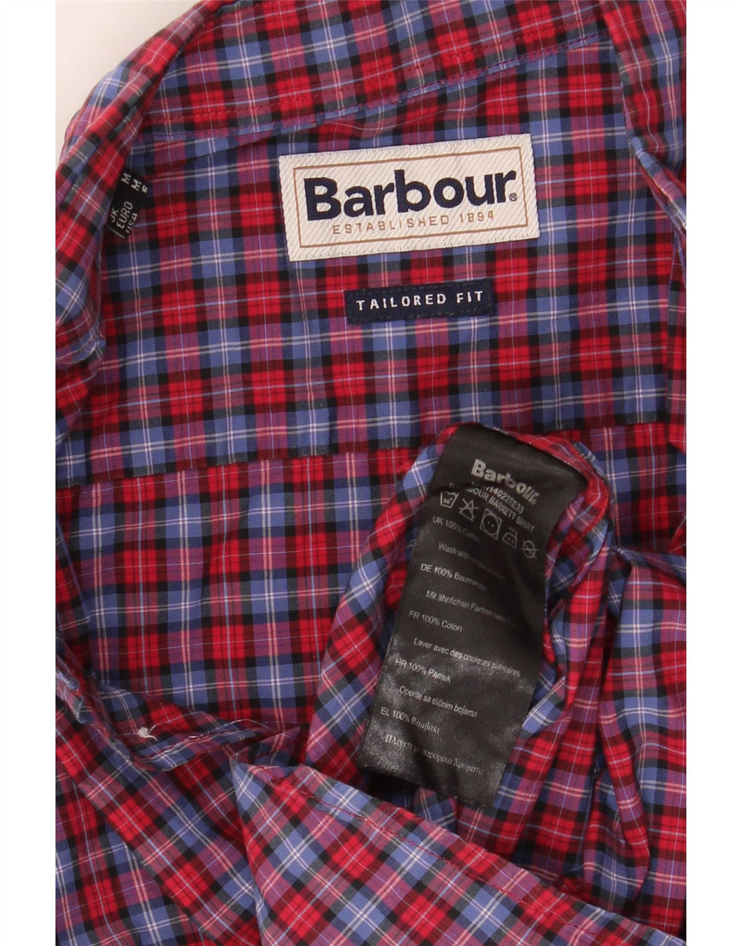 Camisa masculina de manga curta BARBOUR Tailored Fit média xadrez multicolorida