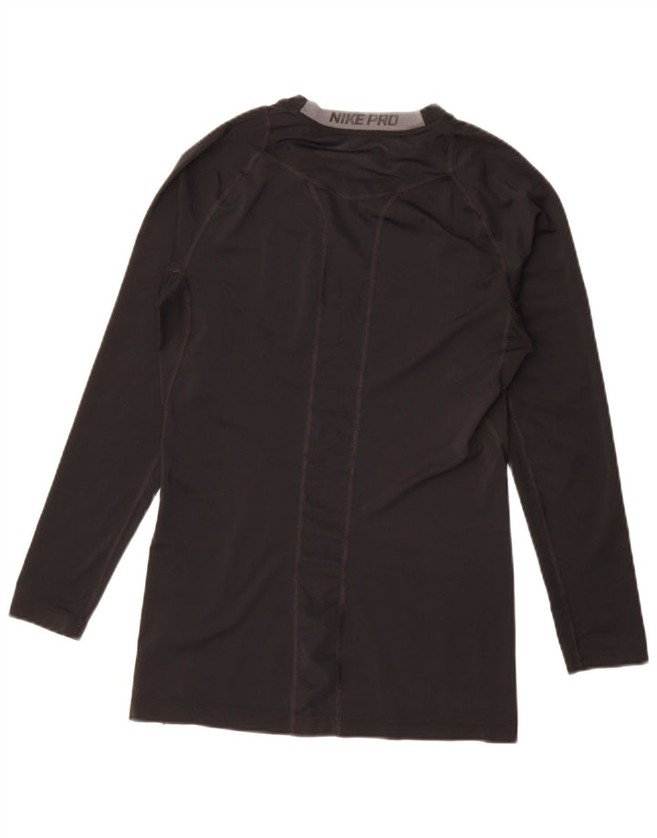 Top gráfico masculino NIKE Dri Fit manga comprida poliéster preto médio