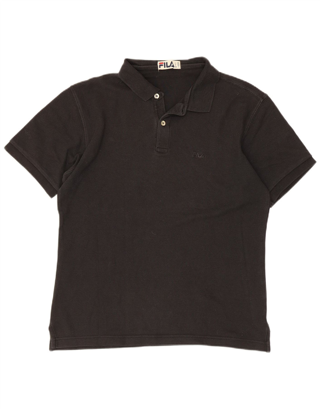 Camisa polo masculina Fila pequena algodão preto
