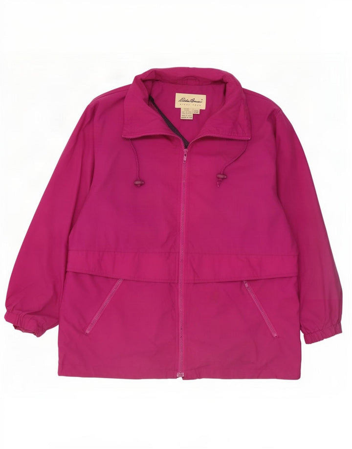Jaqueta de chuva feminina Eddie Bauer de ajuste solto Reino Unido 14 nylon rosa médio