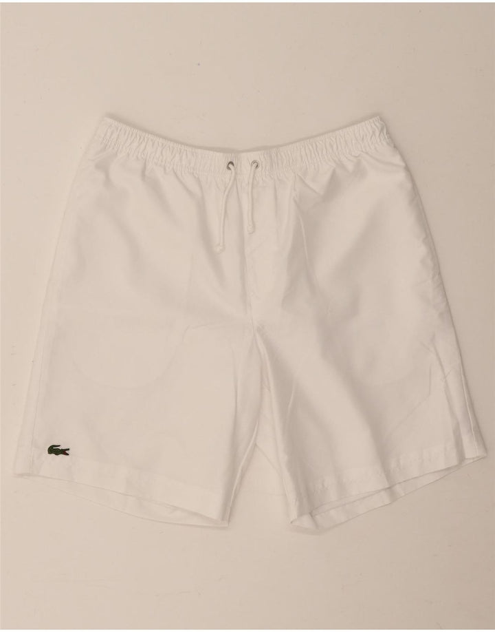 Lacoste Mens Sport Shorts Tamanho 4 Médio Poliéster Branco