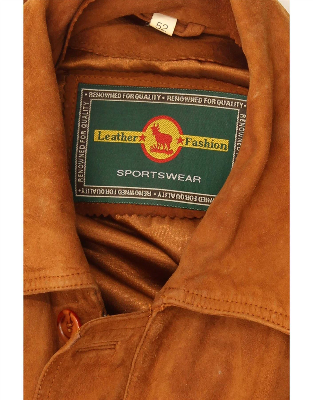 Jaqueta masculina vintage de camurça IT 52 XL couro marrom