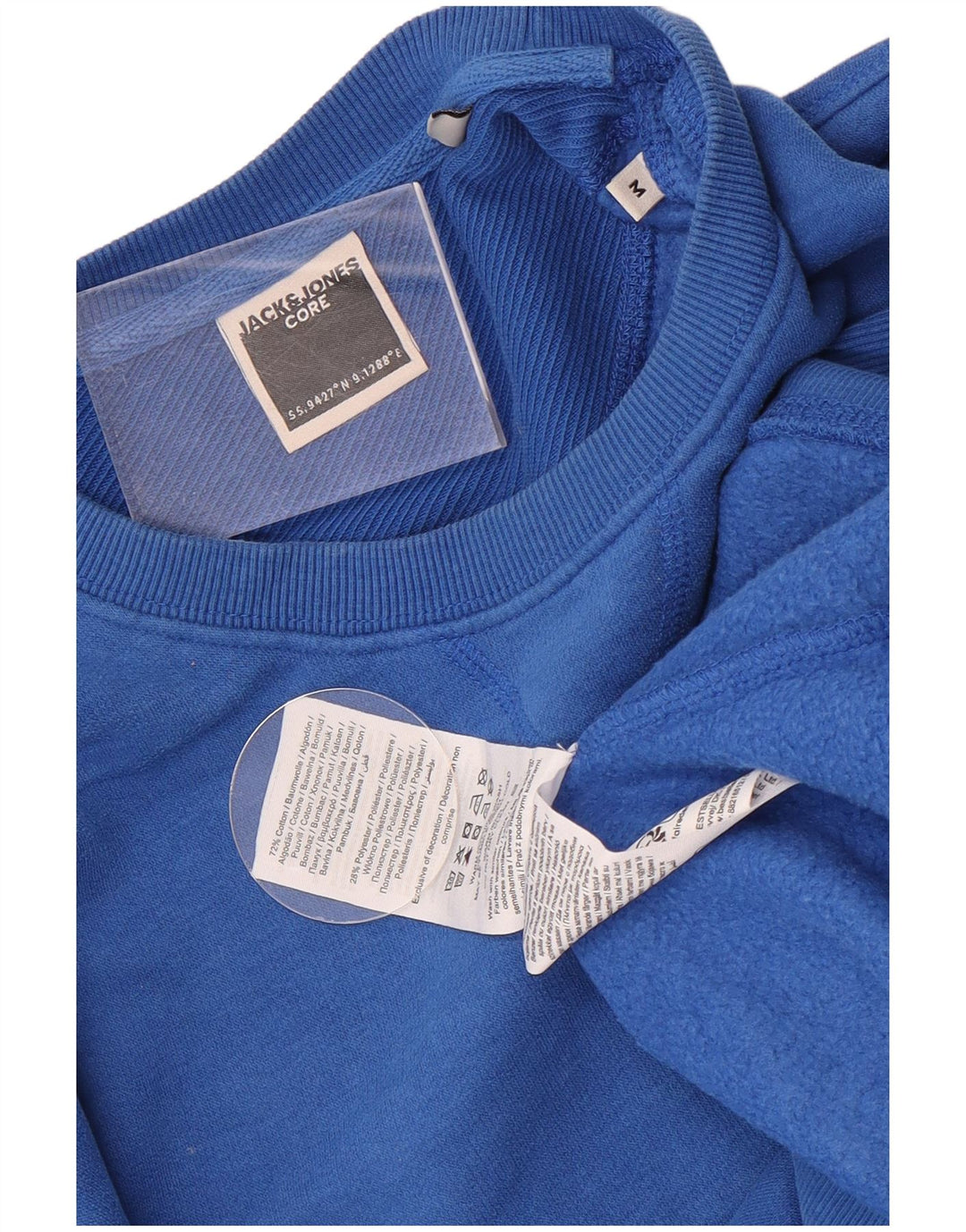 Jack & Jones moletom masculino jumper médio azul algodão