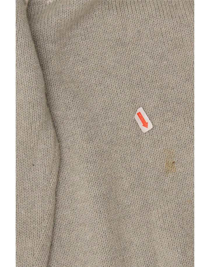 Suéter cardigã masculino NAUTICA cinza médio Fair Isle algodão