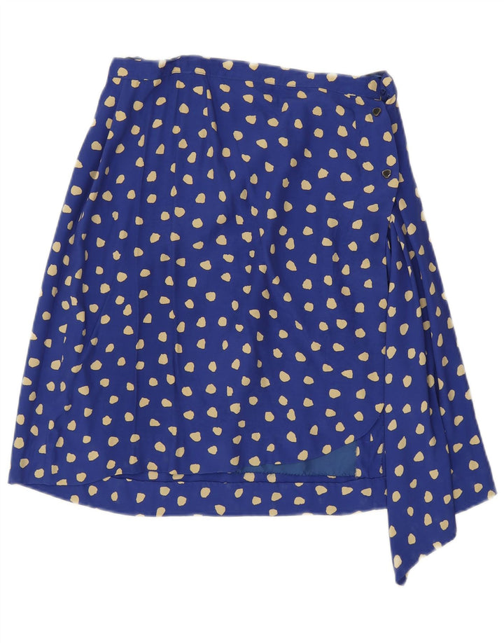Saia vintage feminina linha A W26 pequena manchada azul
