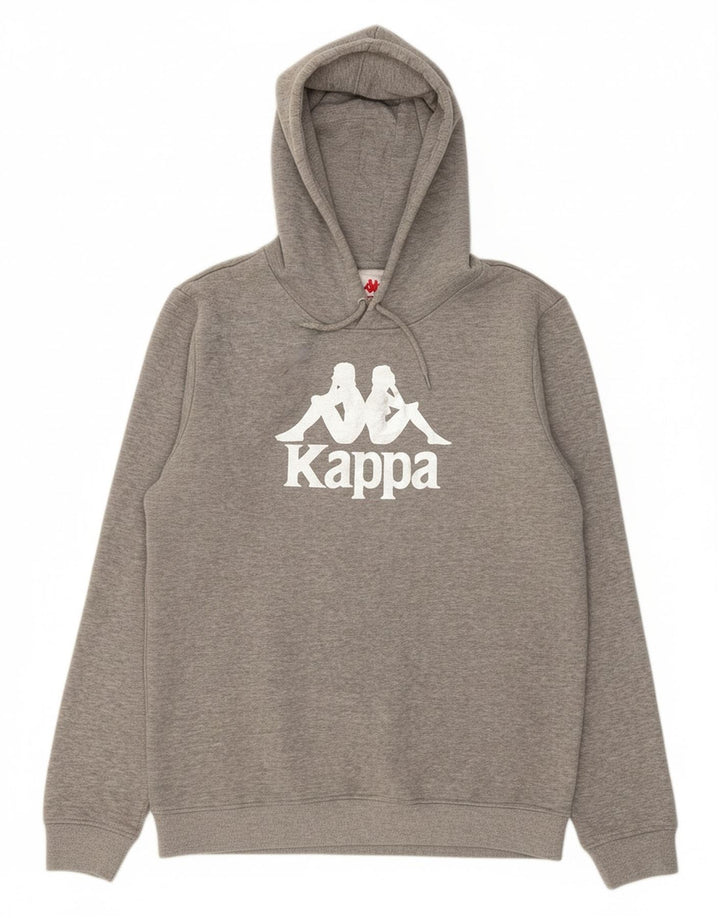 KAPPA Mens Graphic Hoodie Jumper XL Algodão Cinza