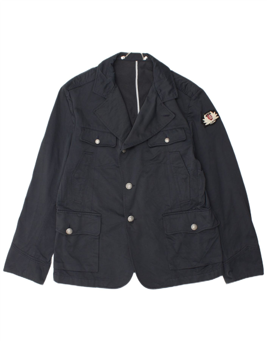 Jaqueta utilitária masculina Blazer da Historic Research Reino Unido 42 XL azul marinho poliamida