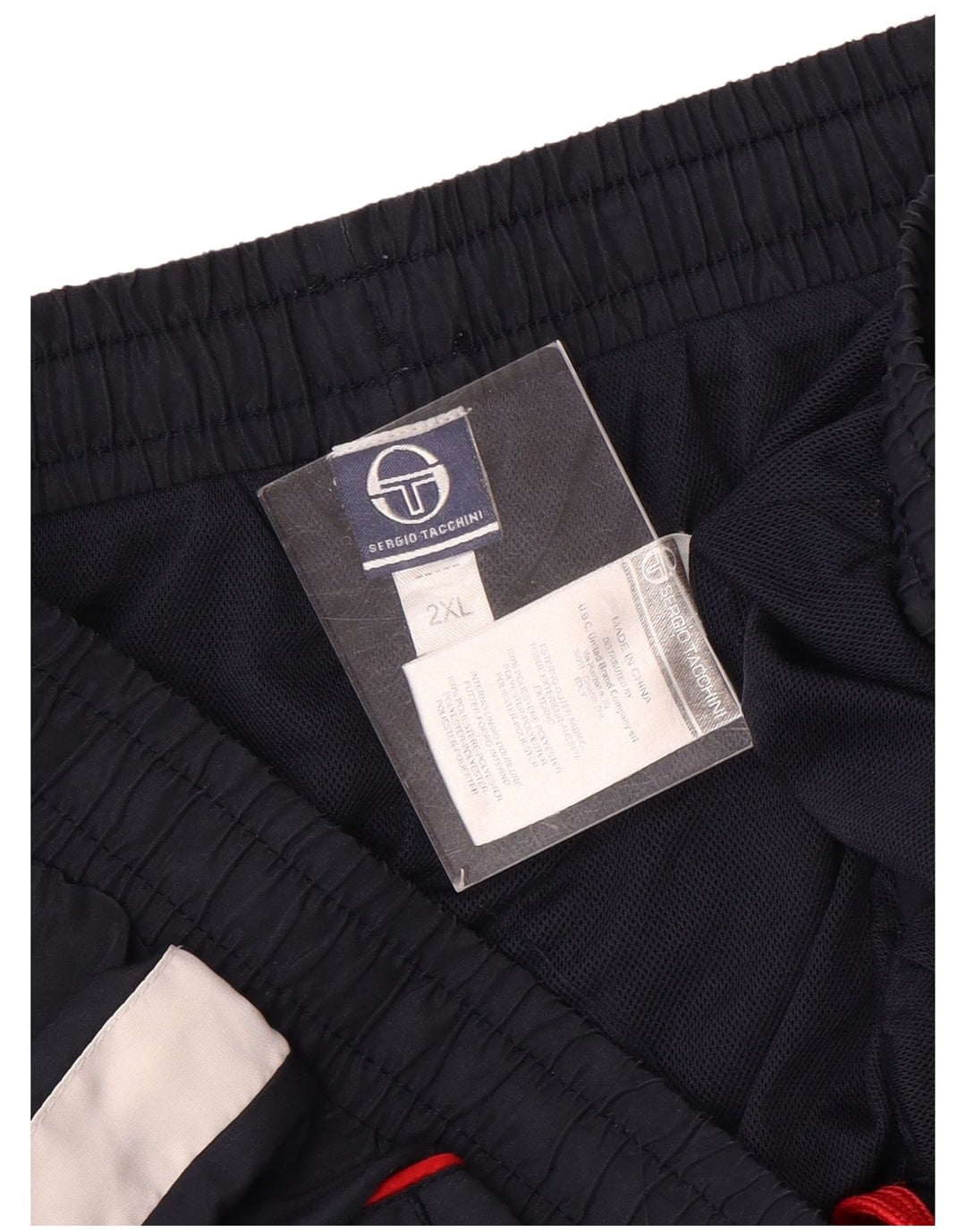 Shorts esportivos masculinos Sergio Tacchini 2XL poliéster colorblock azul marinho