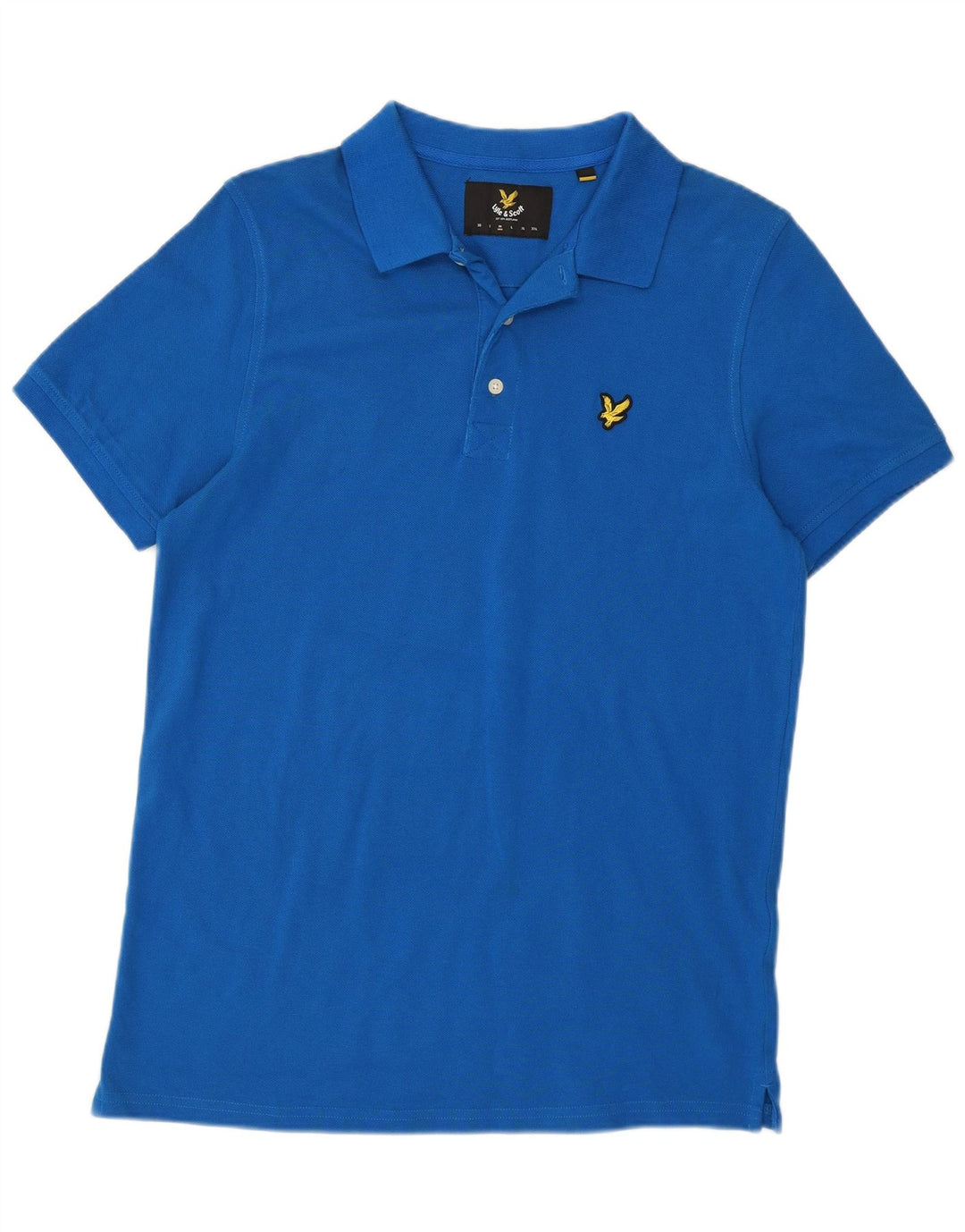 Camisa polo masculina Lyle & Scott de algodão azul médio