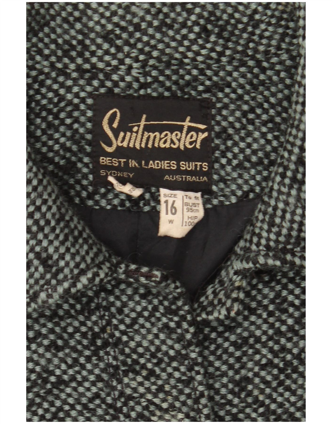 Jaqueta blazer feminina VINTAGE com 6 botões Reino Unido 16 grande lã manchada cinza