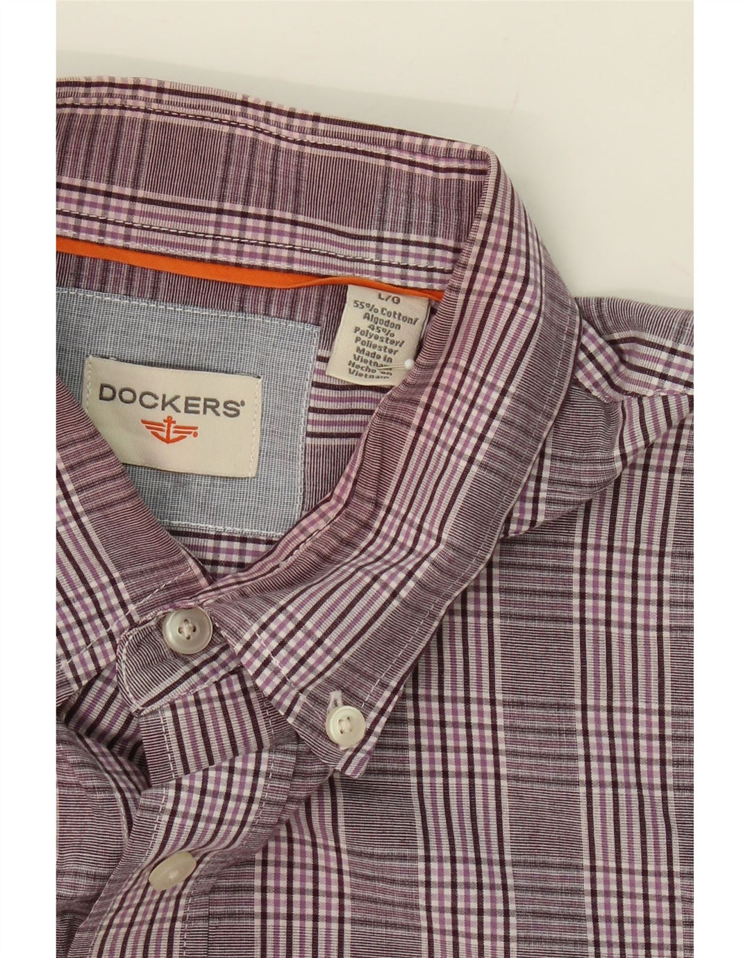 DOCKERS Mens Shirt Large Pink Check Cotton Vintage Dockers and Second-Hand Dockers from Messina Hembry 