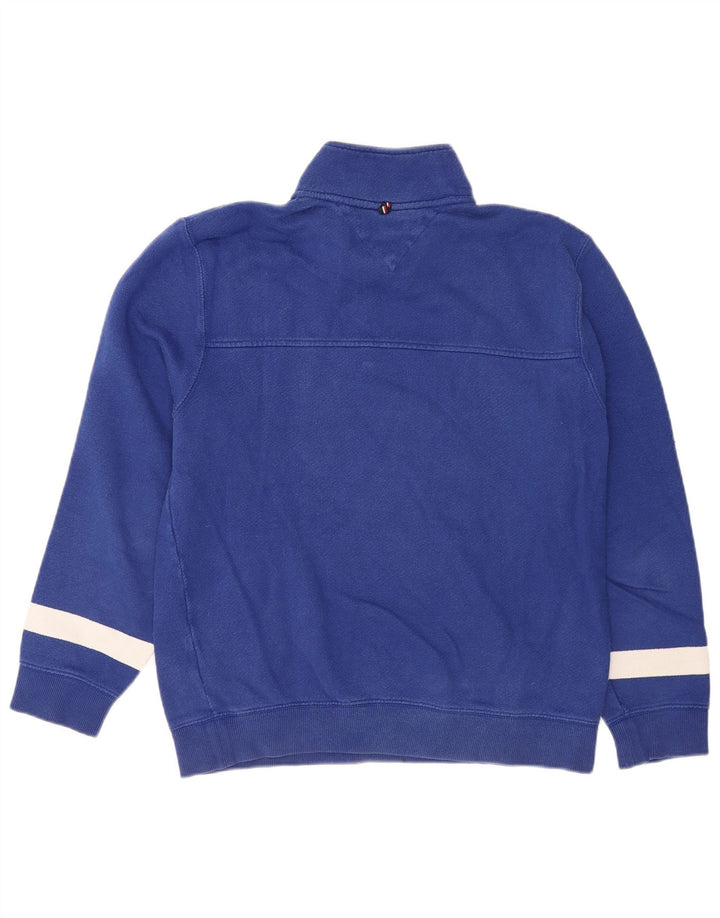 Tommy Hilfiger moletom masculino com zíper e gola alta algodão azul médio