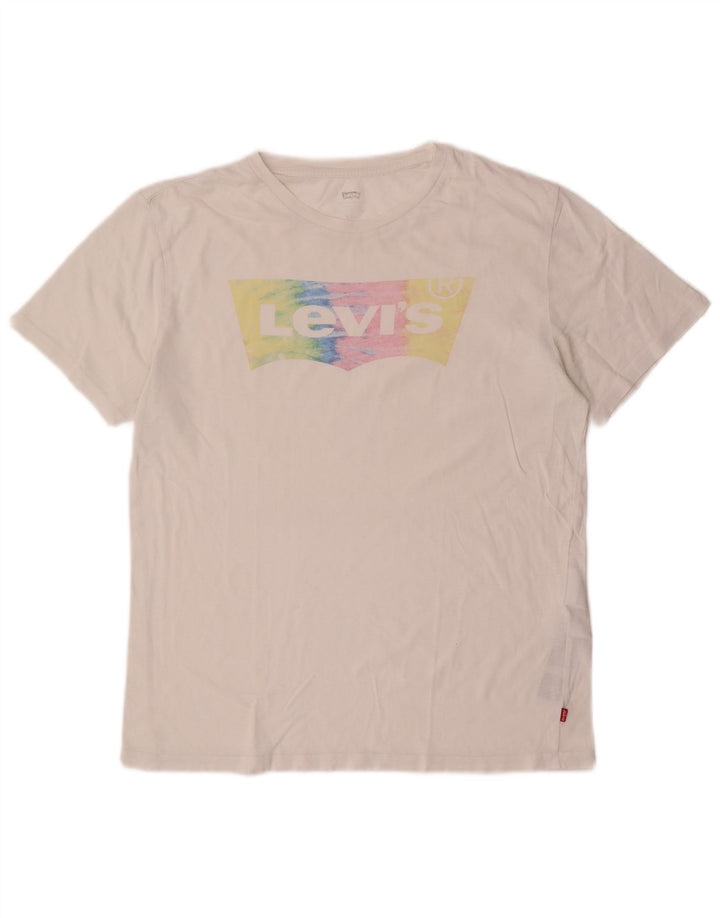 Camiseta gráfica masculina LEVI'S Top médio de algodão branco clássico