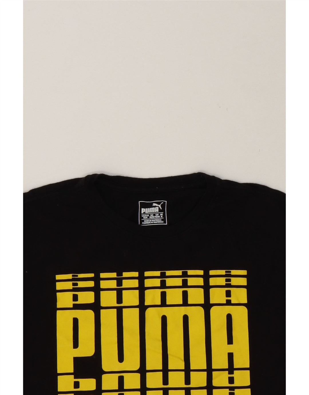 PUMA Mens Graphic T-Shirt Top Medium Black Cotton Vintage Puma and Second-Hand Puma from Messina Hembry 