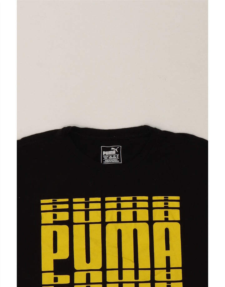 PUMA Mens Graphic T-Shirt Top Medium Black Cotton Vintage Puma and Second-Hand Puma from Messina Hembry 