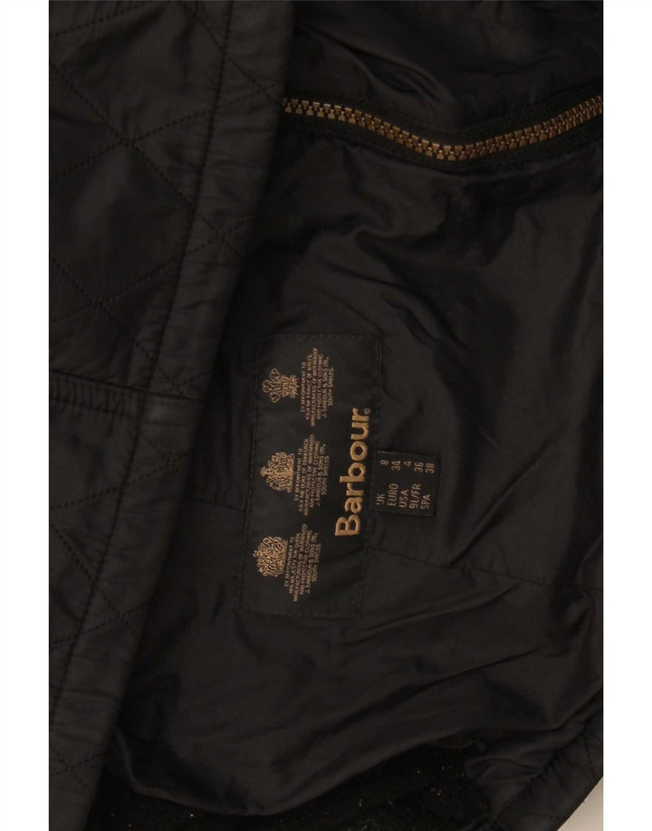 Jaqueta feminina acolchoada com capuz Barbour UK 8 pequena preta