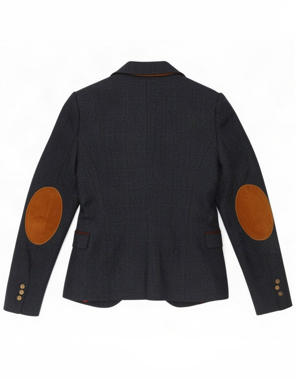 Zara Jaqueta blazer feminina de 1 botão Reino Unido 10 pequeno azul marinho