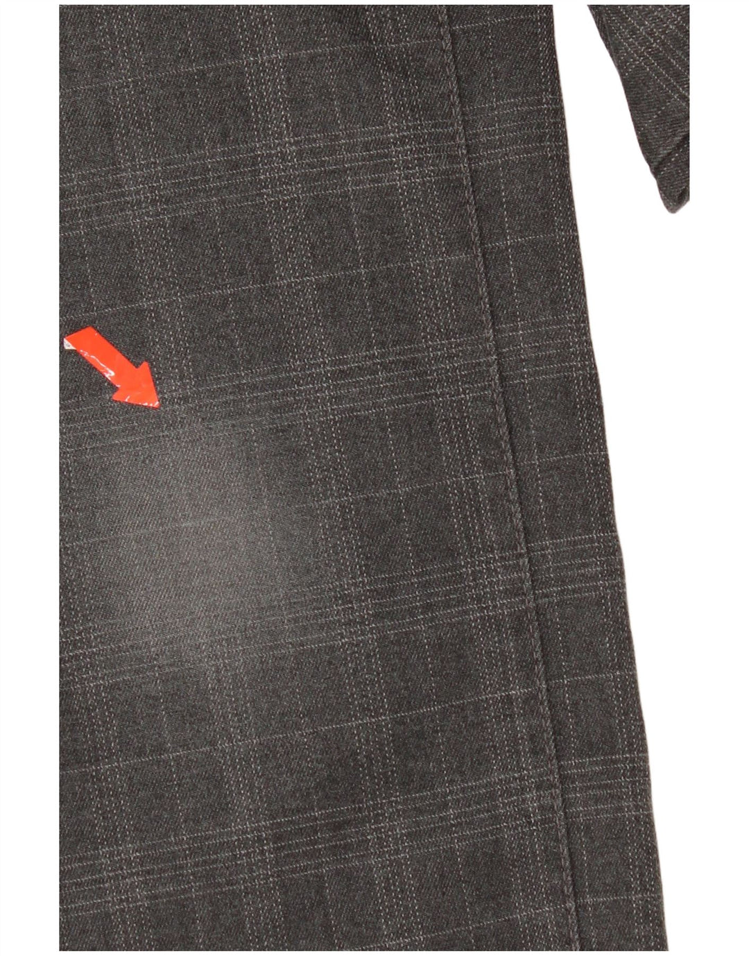 Calça casual slim feminina W28 L32 poliéster xadrez cinza para mulheres Gas