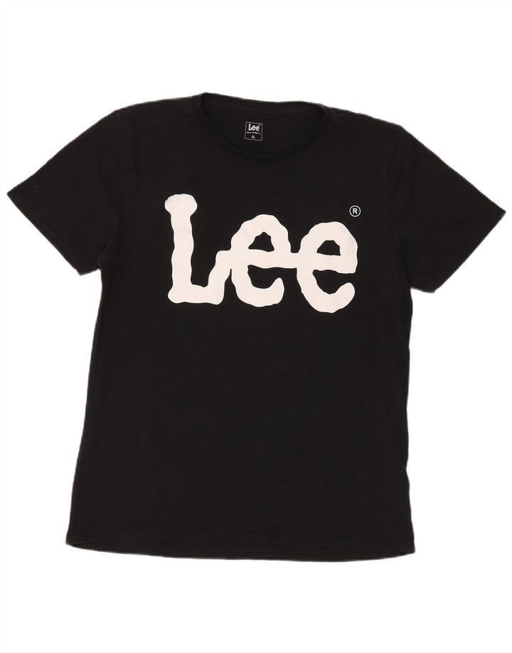 Lee Camiseta masculina gráfica Top XL algodão preto