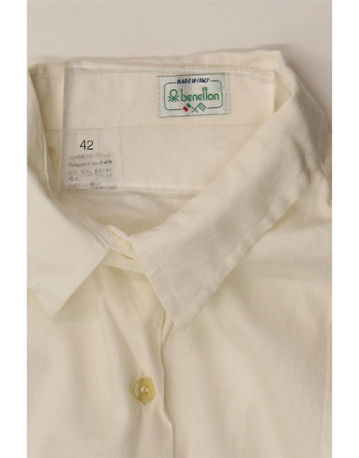 Camisa feminina Benetton IT 42 médio algodão branco