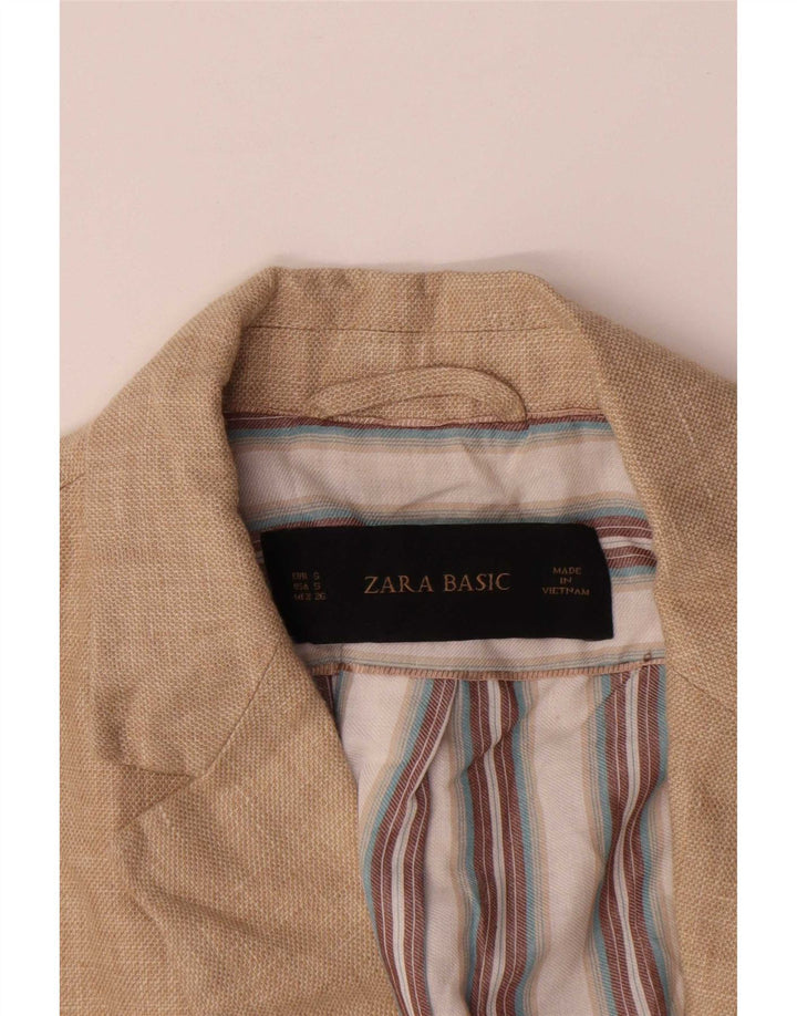 Jaqueta blazer feminina Zara com 1 botão Reino Unido 10 pequena bege