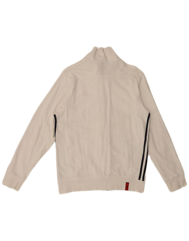 Adidas Mens Tracksuit Top Jacket UK 38/40 Médio Algodão Branco
