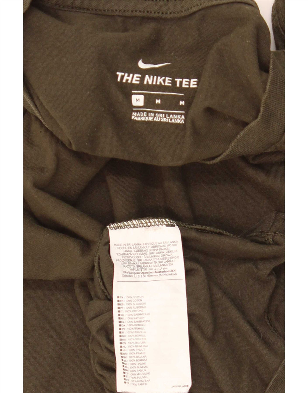 Camiseta masculina Nike Top médio cáqui algodão