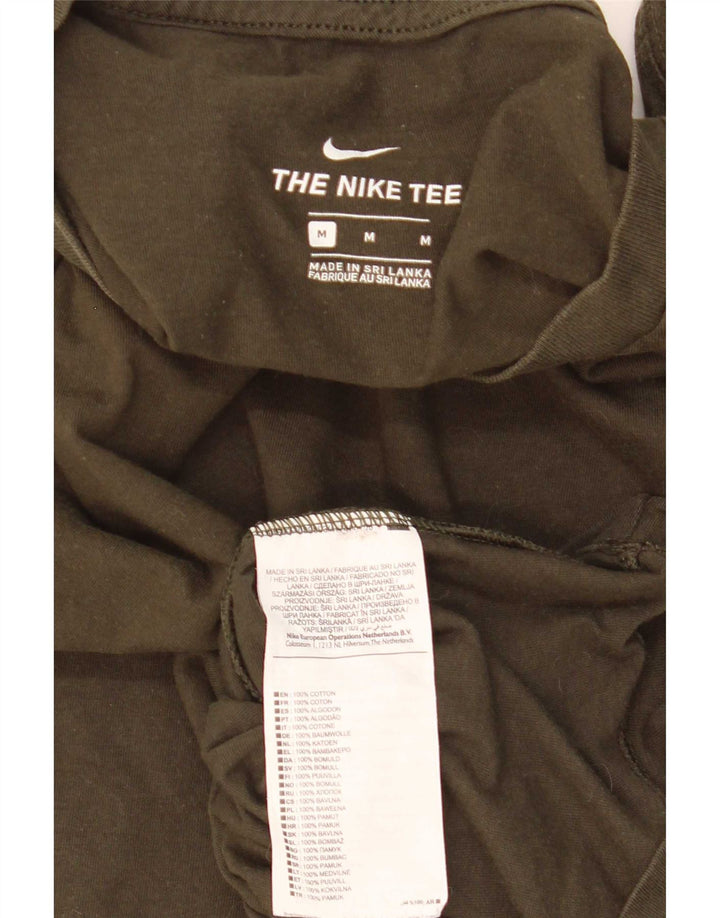 Camiseta masculina Nike Top médio cáqui algodão