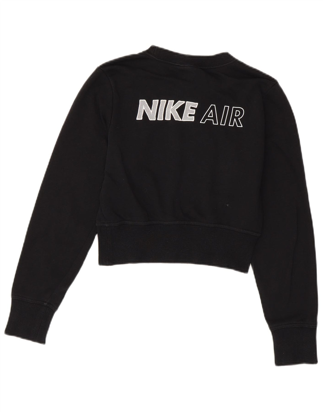 Moletom feminino Nike Crop Graphic Jumper UK 6 XS preto algodão