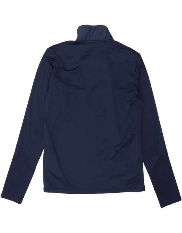 ADIDAS Mens Aeroready Zip Neck Pullover Treino Top Médio Azul Marinho
