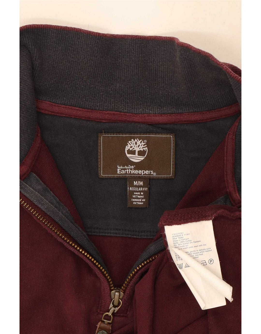 Moletom masculino Timberland com zíper e ajuste regular, moletom médio Borgonha