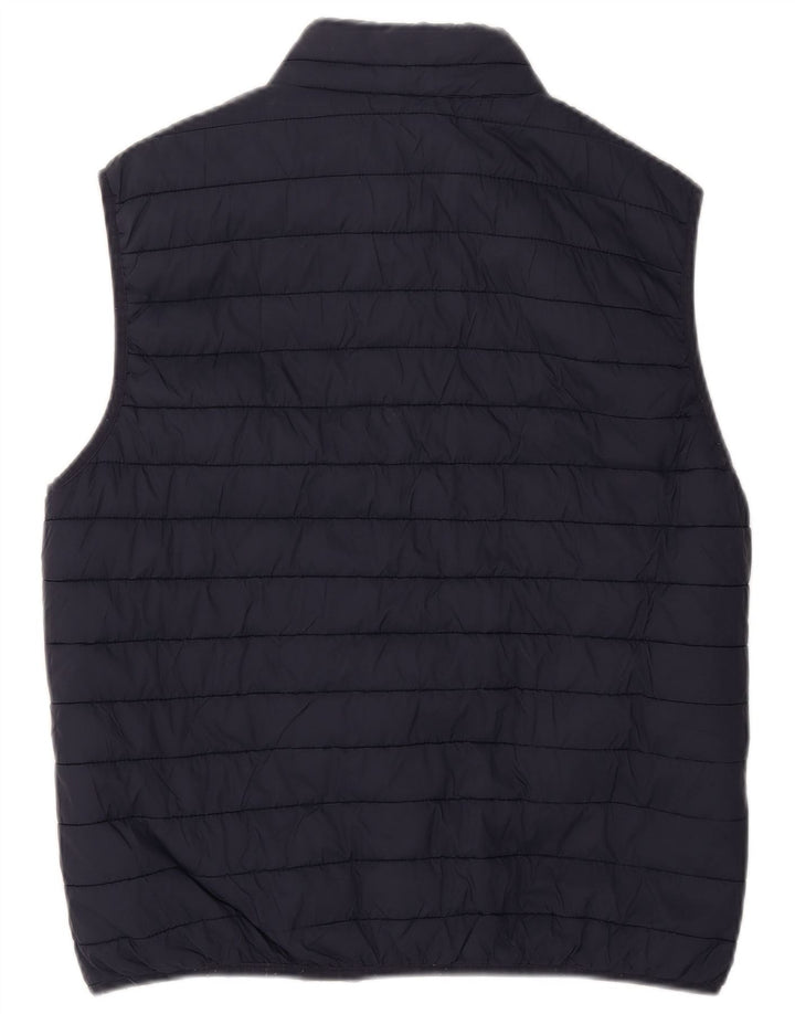 Zara Colete acolchoado masculino UK 40 grande poliéster azul marinho