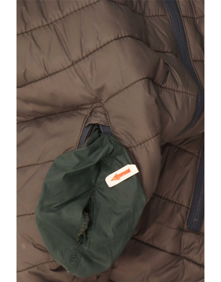 Jaqueta masculina acolchoada com capuz North Sails UK 36 pequena cinza nylon