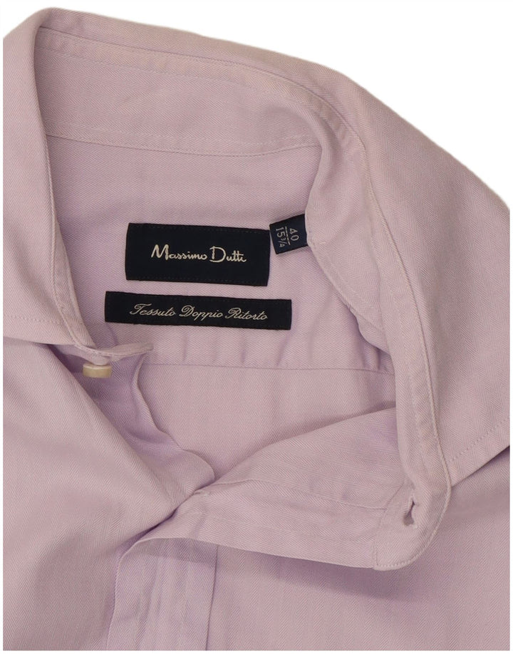 Camisa masculina Massimo Dutti tamanho 15 3/4 40 espinha de peixe roxo médio