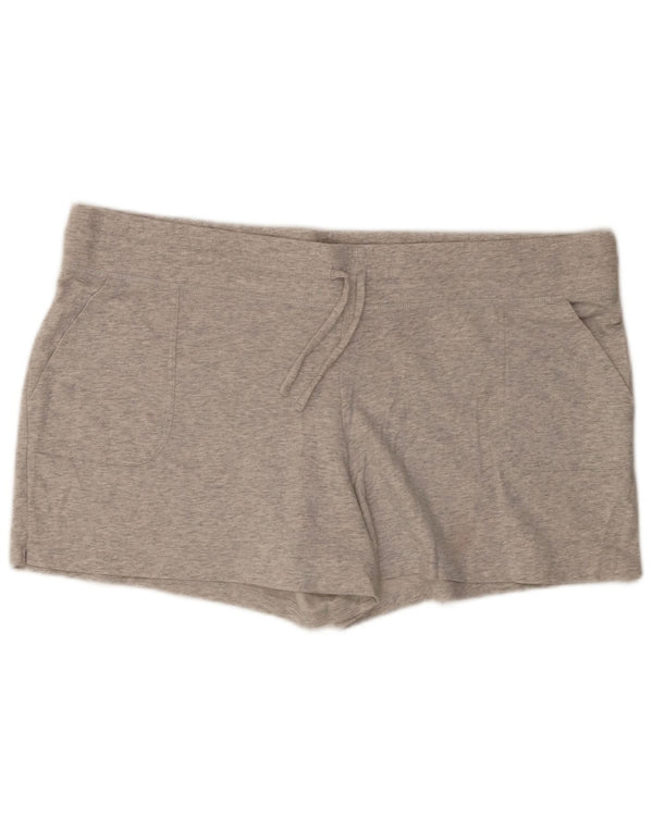 EDDIE BAUER Shorts esportivos femininos UK 20 2XL algodão manchado cinza