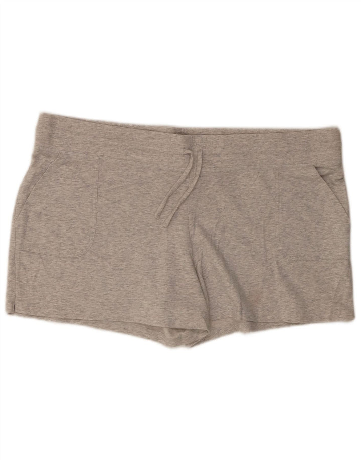 EDDIE BAUER Shorts esportivos femininos UK 20 2XL algodão manchado cinza