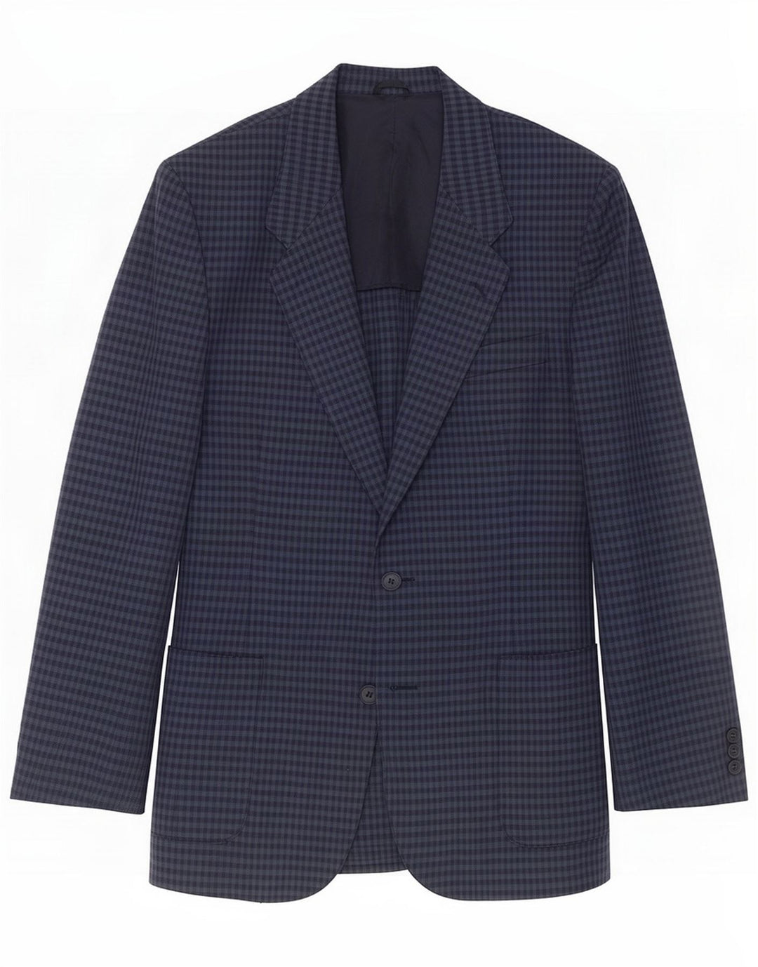 Jaqueta Blazer Masculina Vintage de 2 Botões IT 50 Grande Gingham Azul Marinho