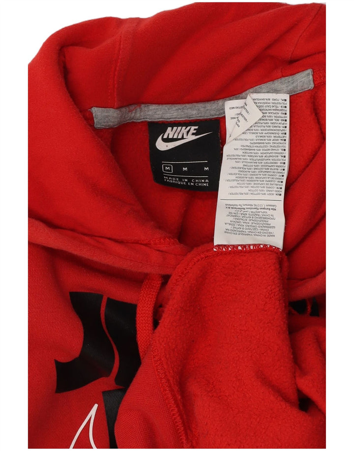 NIKE Mens Graphic Hoodie Jumper Médio Algodão Vermelho