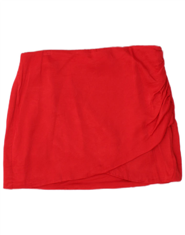 Minissaia feminina ZARA grande W30 viscose vermelha
