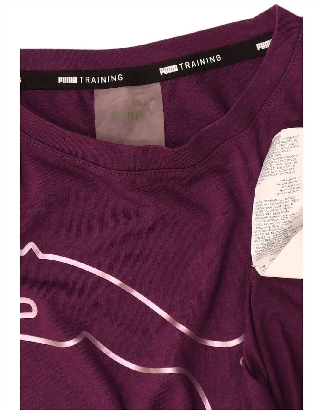 Puma Camiseta Feminina Graphic Top UK 16 Grande Roxo Poliéster