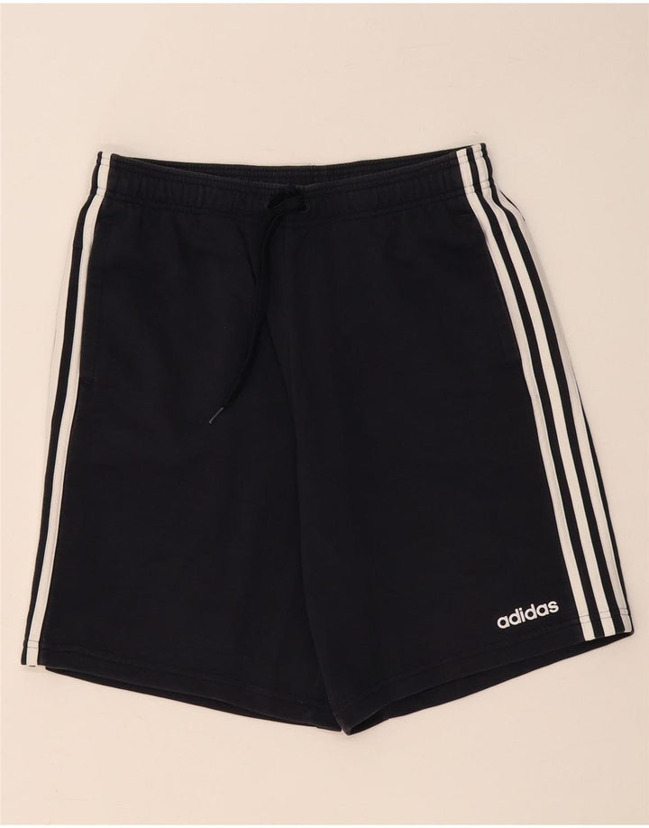 Shorts esportivos masculinos Adidas grandes algodão azul marinho