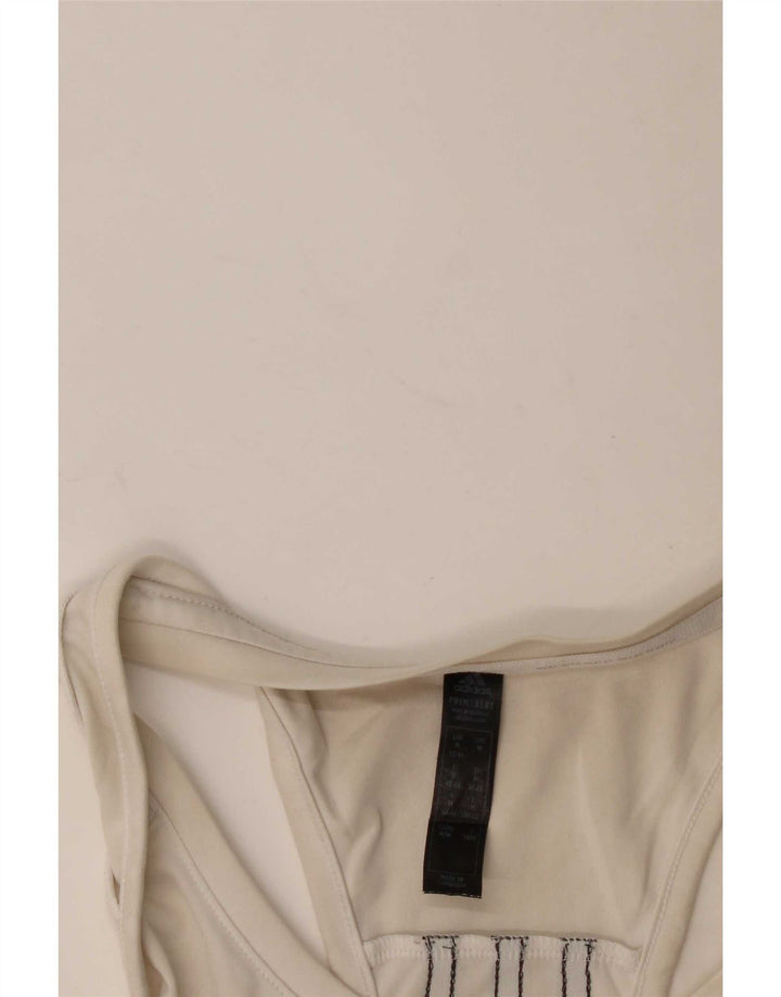 Adidas Mulher Aeroready Vest Top UK 12/14 Médio Branco