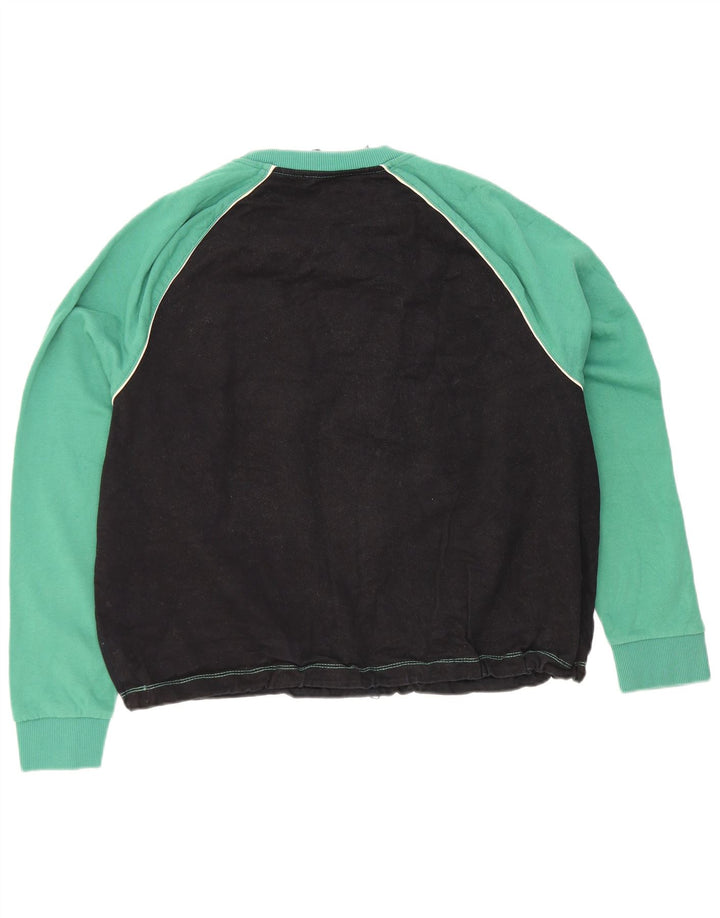 Zara moletom feminino oversized jumper UK 10 pequeno bloco colorido preto