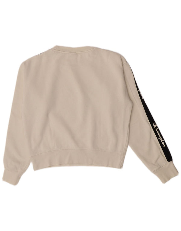 Champion moletom feminino cropped com capuz UK 14 médio off white